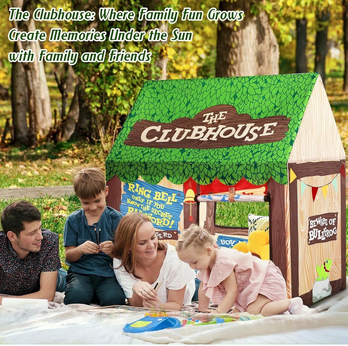 NIB SweHouse Kids Playhouse Clubhouse Tent Roll Up Door Windows Toddler Indoor
