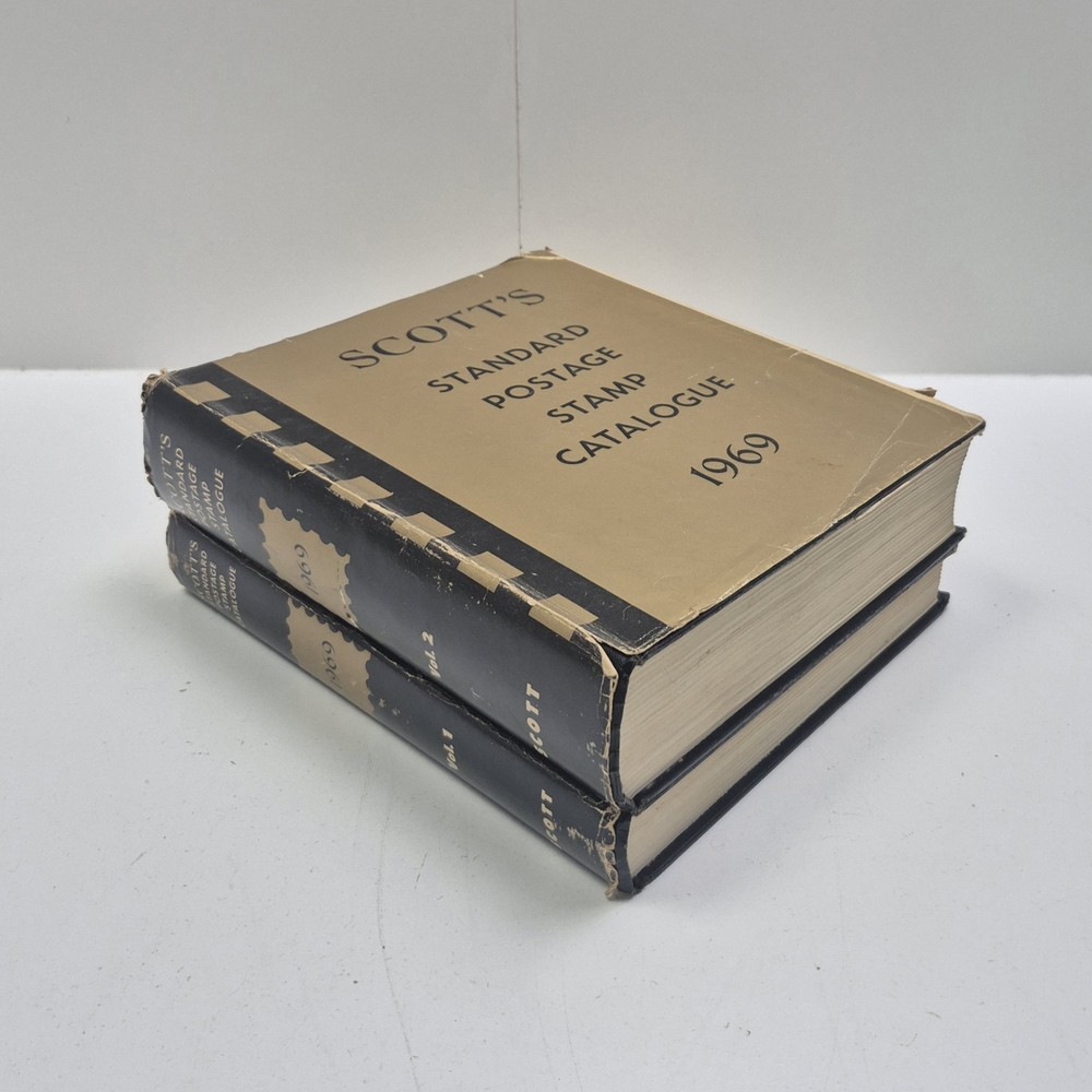 Vtg Scott's Standard Stamp Catalogue Postage Mail Philately Books Volume 1 & 2