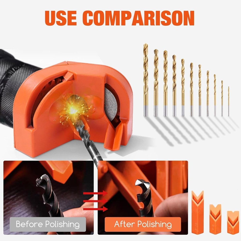 Portable Electric Drill Bit Sharpener with Diamond Grinding Wheels