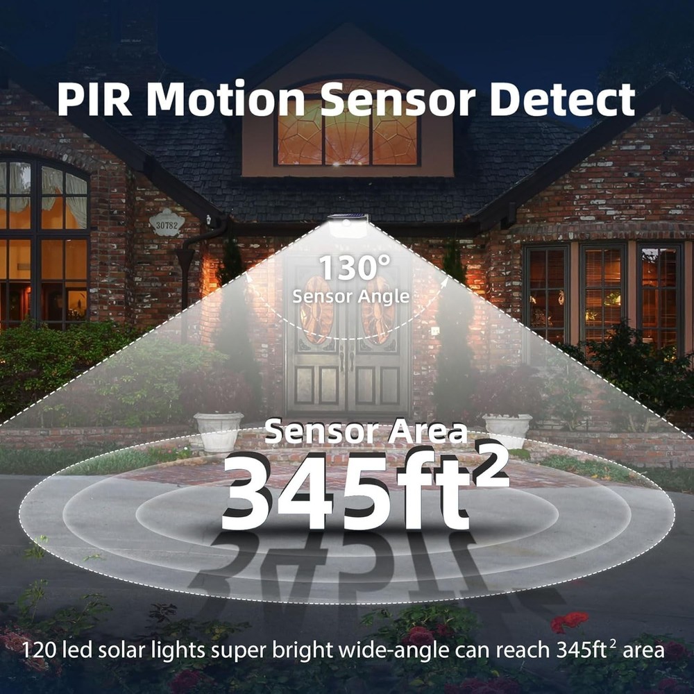 High-Performance Solar Wall Lights - Motion Sensor, 1200 Lumen, Daylight White