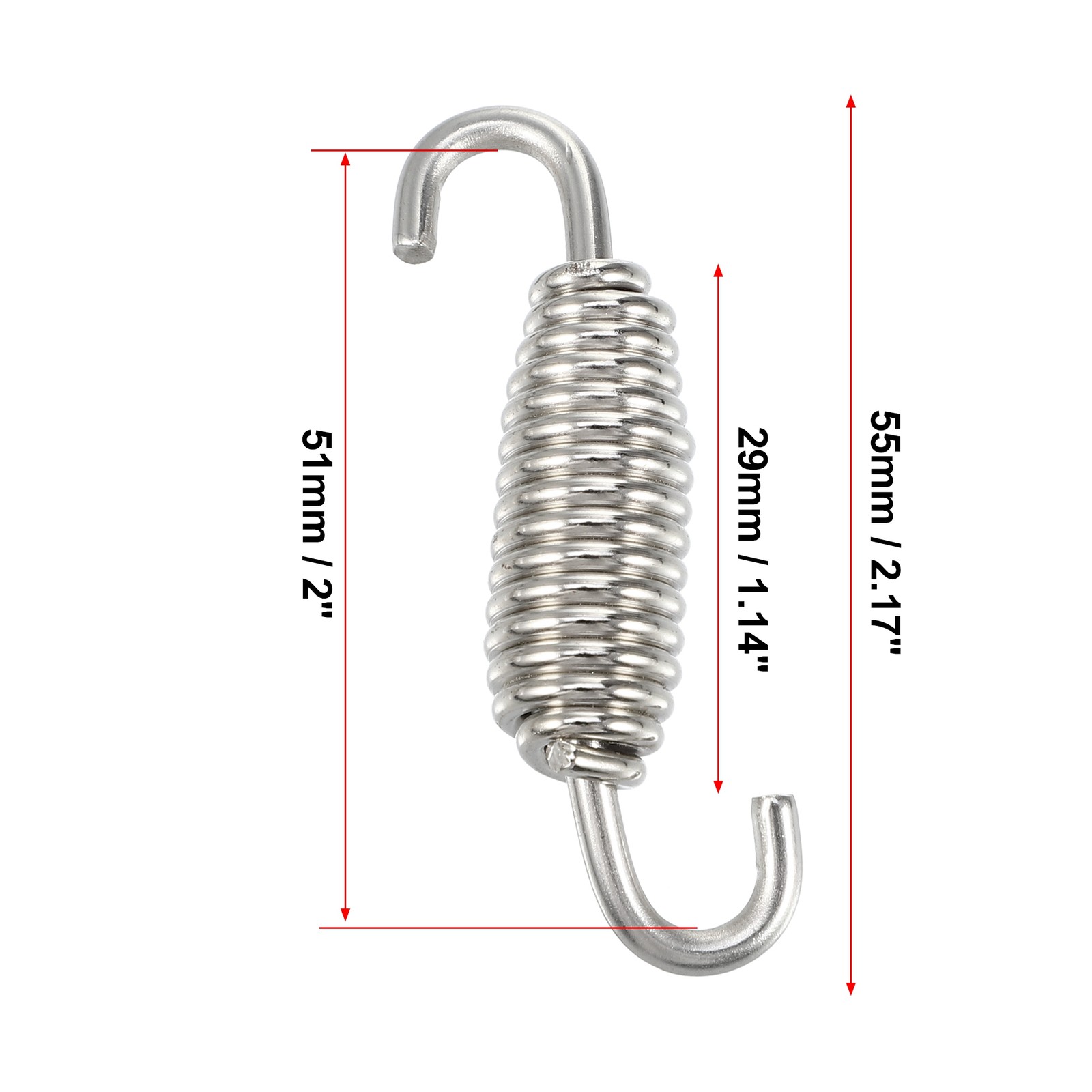 55mm 2.17" Motorcycle Muffler Exhaust Pipe Spring Univ Universal Item of 6