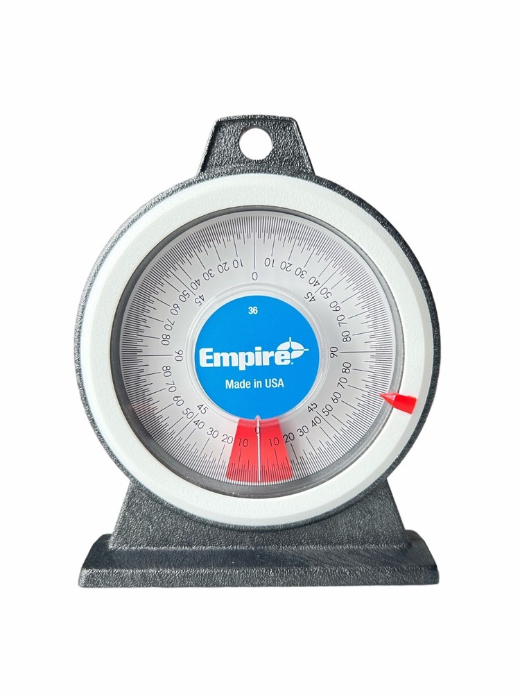 Empire 36 Magnetic Polycast Protractor – 360° Dial, Adjustable Pointer