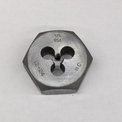 Vermont American 12-24 NC Hex Die Carbon Steel 1" Across Flats USA