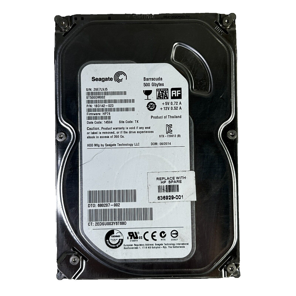 Seagate Barracuda 500GB HDD - 3.5in Internal Desktop Drive