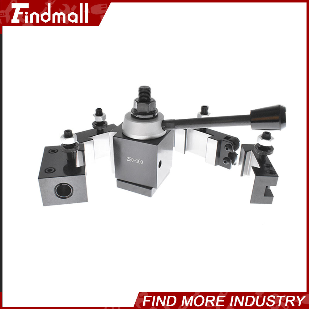 Quick Change Tool Post Holder Set AXA 250-100 Piston Type 6Pcs For Lathe 6 -12"