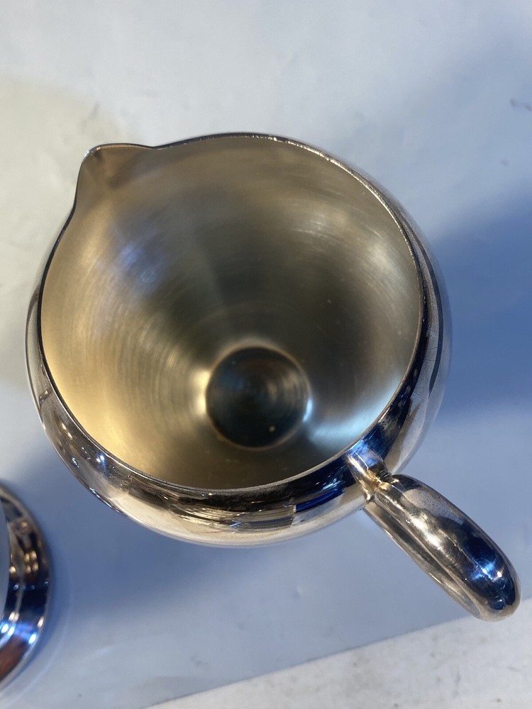 Blackington Creamer & Sugar Fine Silver Plate MCM