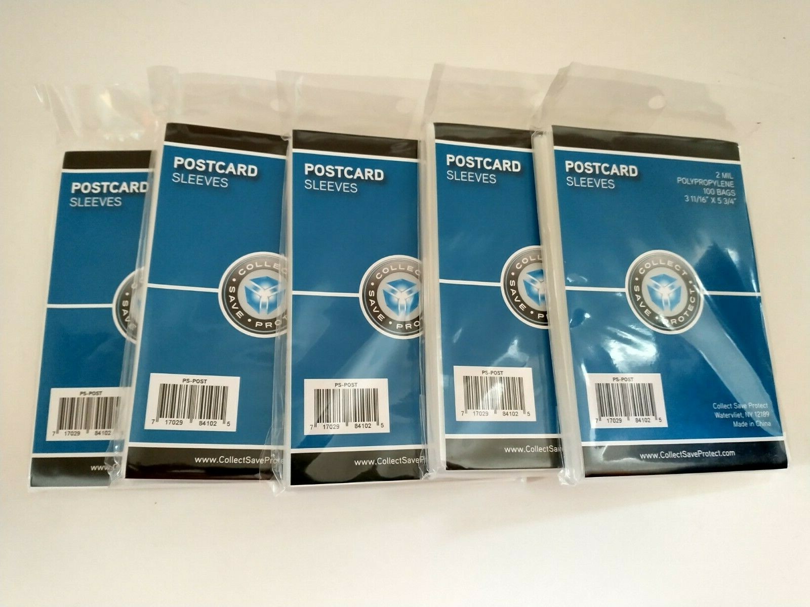 CSP Postcard Sleeves Pkg of 100 Lot of 5 No PVC NIP 2 mil 3 11/16 x 5 3/4