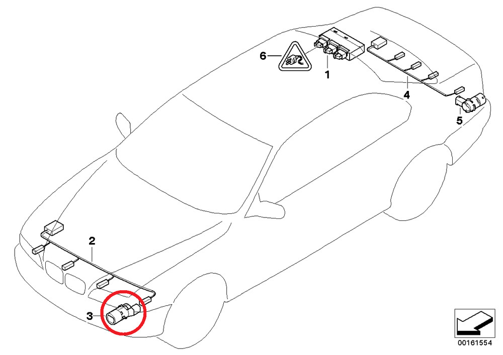 BMW park ultrasonic reverse sensor E39 E60 E61 E65 5 6 7 series PDC ALL COLORS