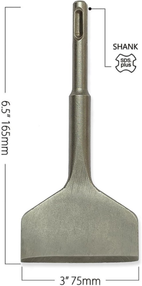 SDS Plus 3in Wide Chisel Bit Tile Removal Floor Wall Scraper Tool 6.5in Bit, New