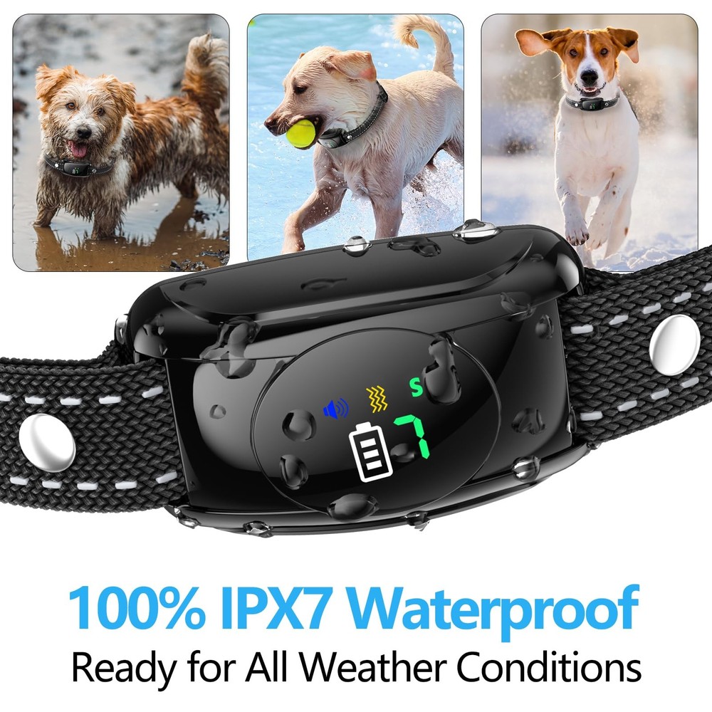Bark Collar, 2 Pack No Shock Bark Collar for Large & Medium Dogs - Safe & Hum...