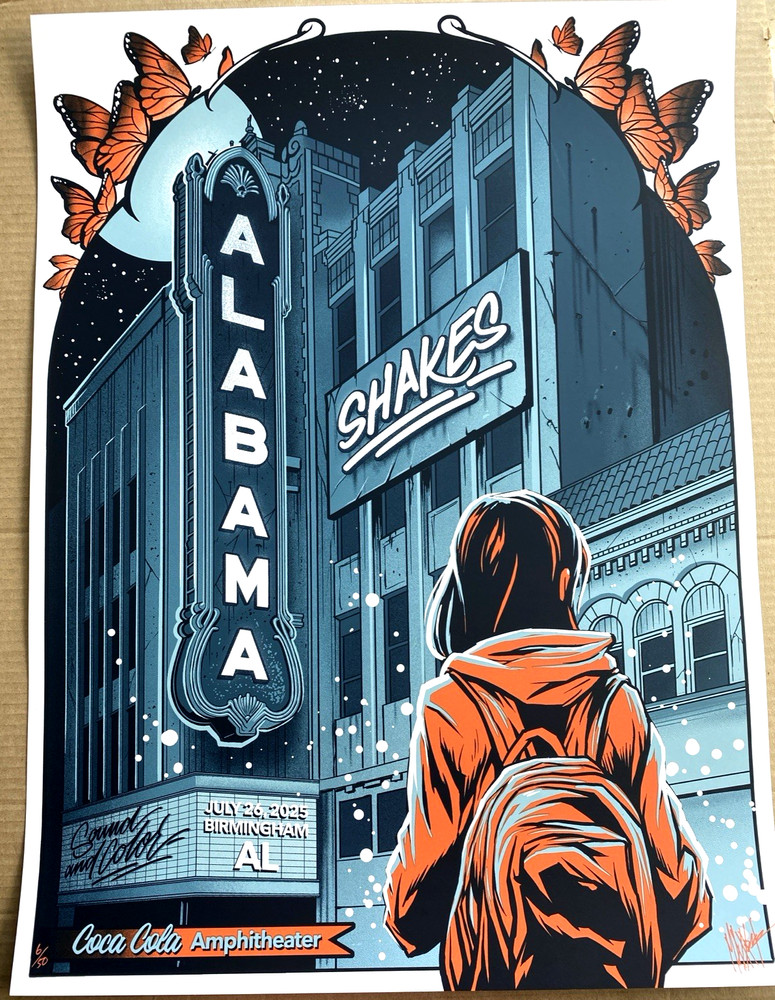 AUTHENTIC Alabama Shakes POSTER Birmingham AL 2025 Signed SN #50 Brittany Howard