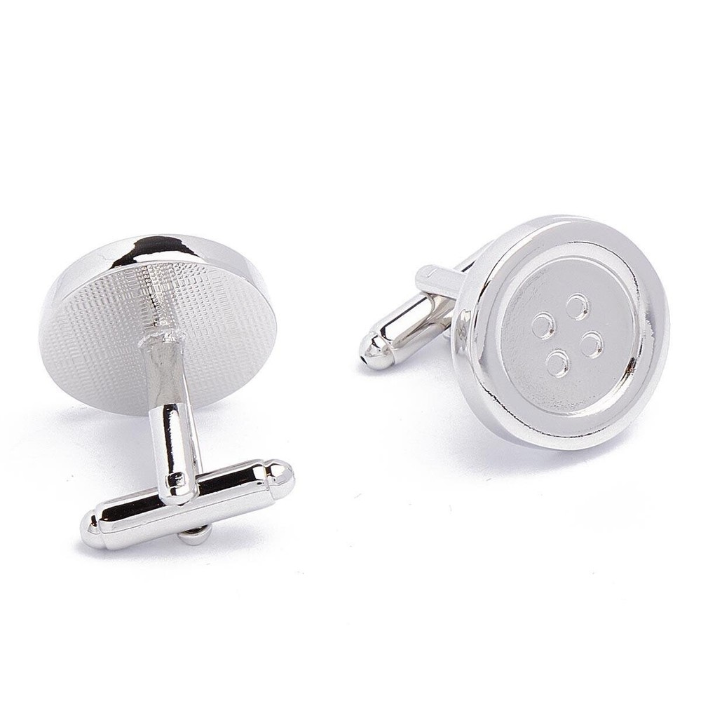 Cufflinks - Button Silver Button