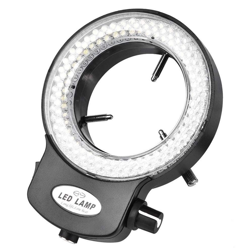 Microscope LED Light 144 LED Beads Light Source Brightness Adjustable Ring Lamp