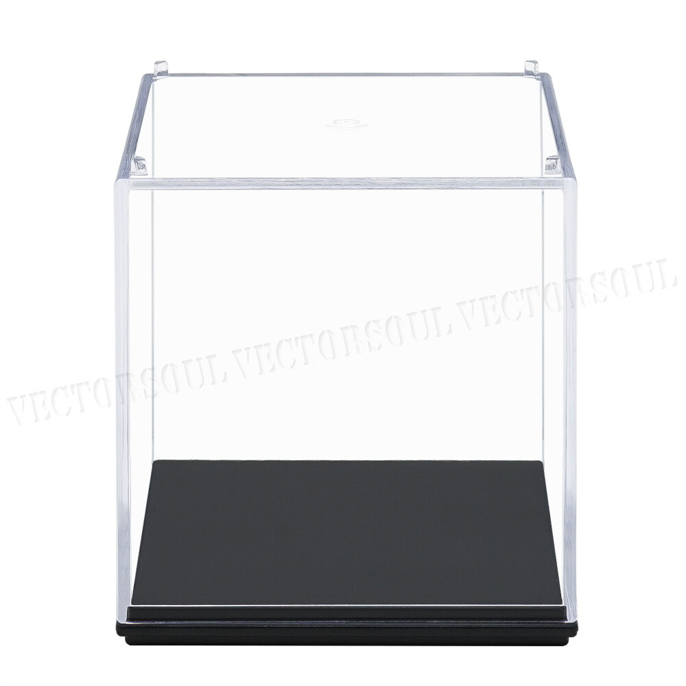 US Clear Acrylic Display Box Case Perspex Dustproof Plastic Base Protection 3.9"