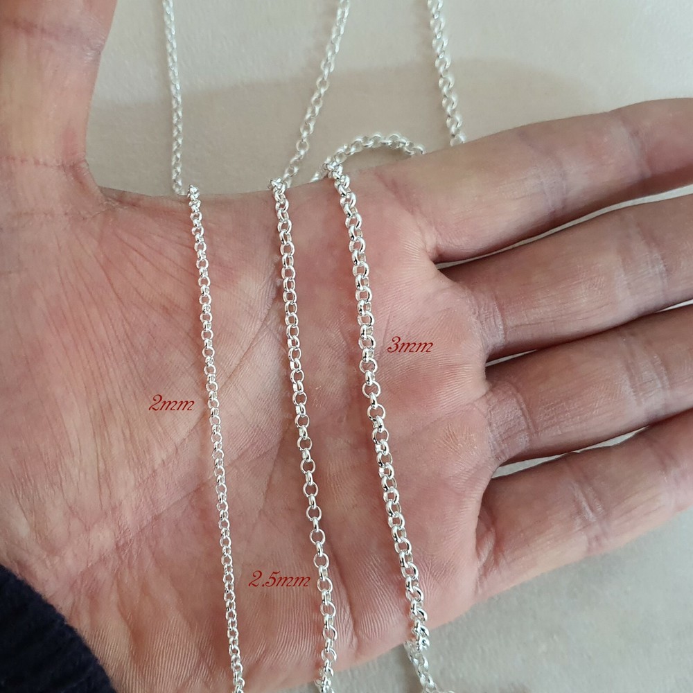 3.3ft,925 Sterling Silver ROLO Cable Unfinished Chain