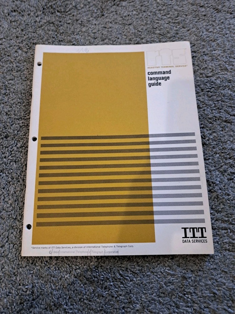 1968 ITT Data Services RTS Command Language Guide Manual