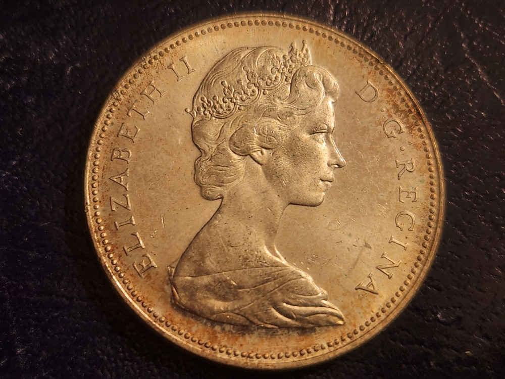 1966 Canada Silver Dollar Uncirculated Toned