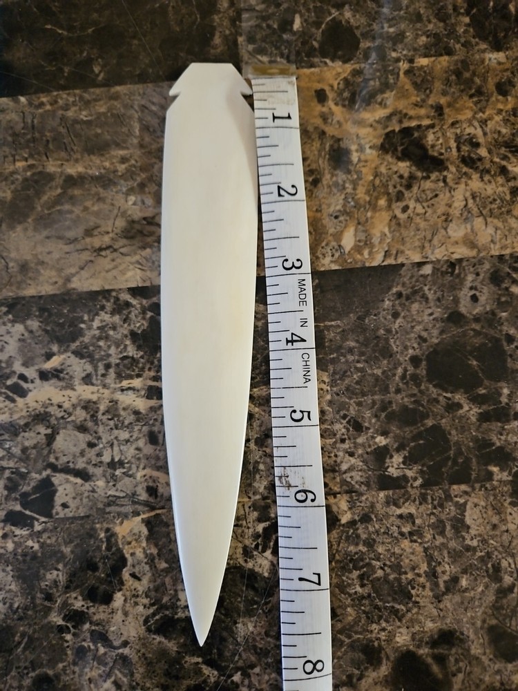 ENGRAVED NATIVE AMERICAN WARRIOR BUFFALO BONE SPEAR POINT 7+" POWWOW RENDEZVOUS
