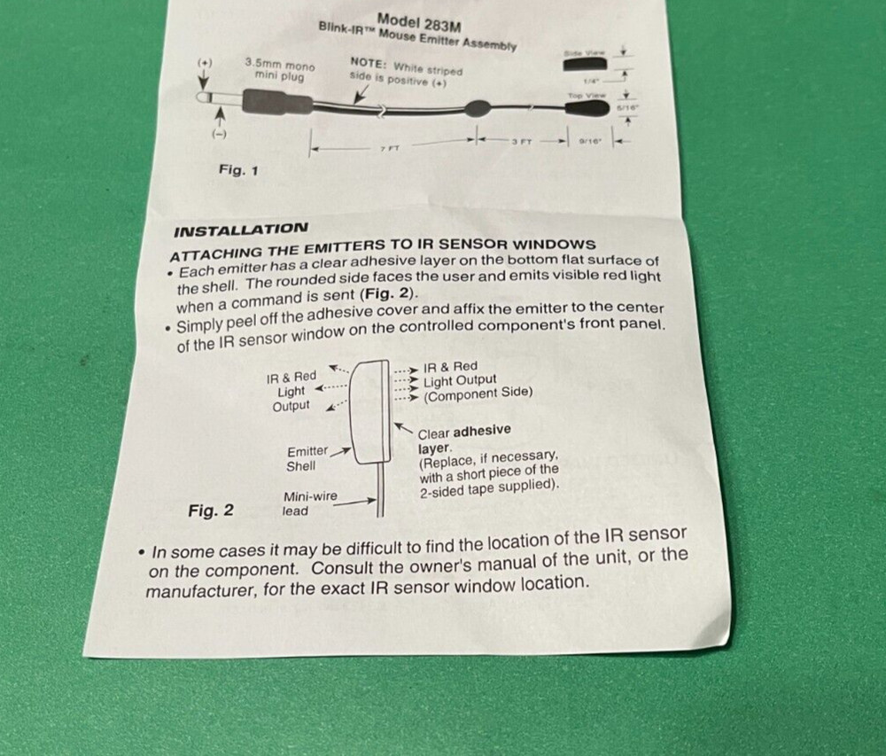 Xantech 283M Blink-IR Mouse Emitter. NOS