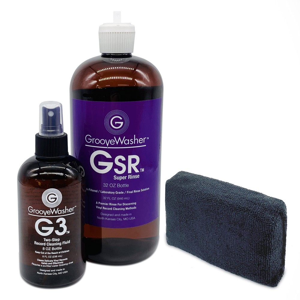 -Step Record Cleaning Bundle – G3 Deep Cleaning Vinyl Record Fluid (8oz) + GS...