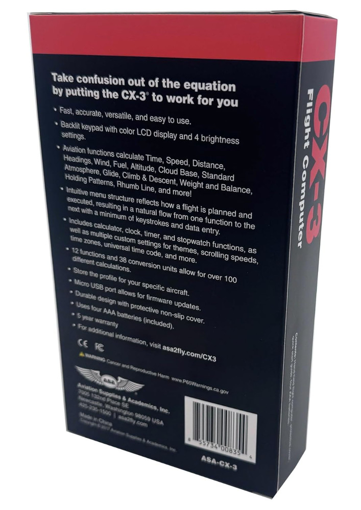 ASA CX-3 Flight Computer – Advanced Electronic E6B for Accurate Flight Planning