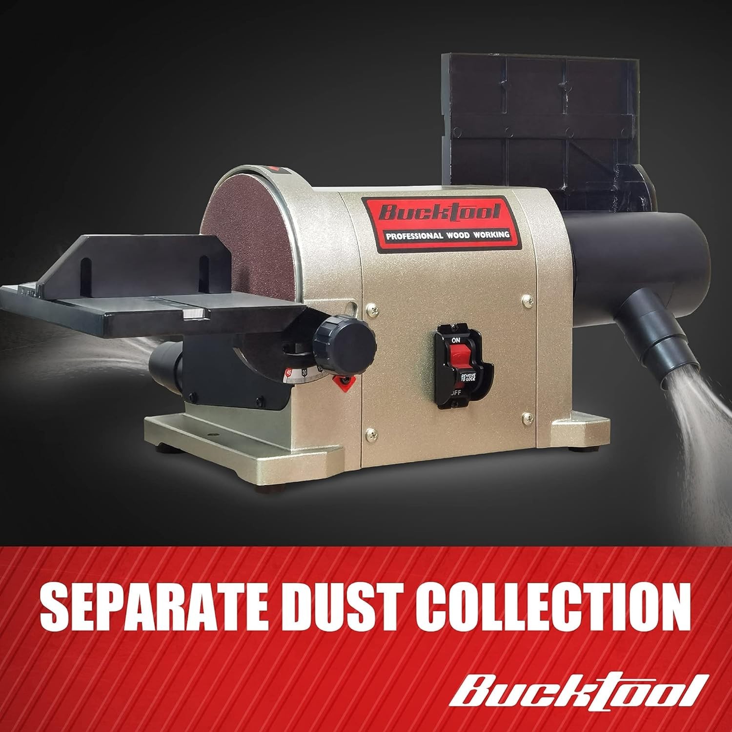 BUCKTOOL 3/4HP 5.0A Belt Disc Sander 4x 36 inch Belt Sander and 6 in Disc Sander