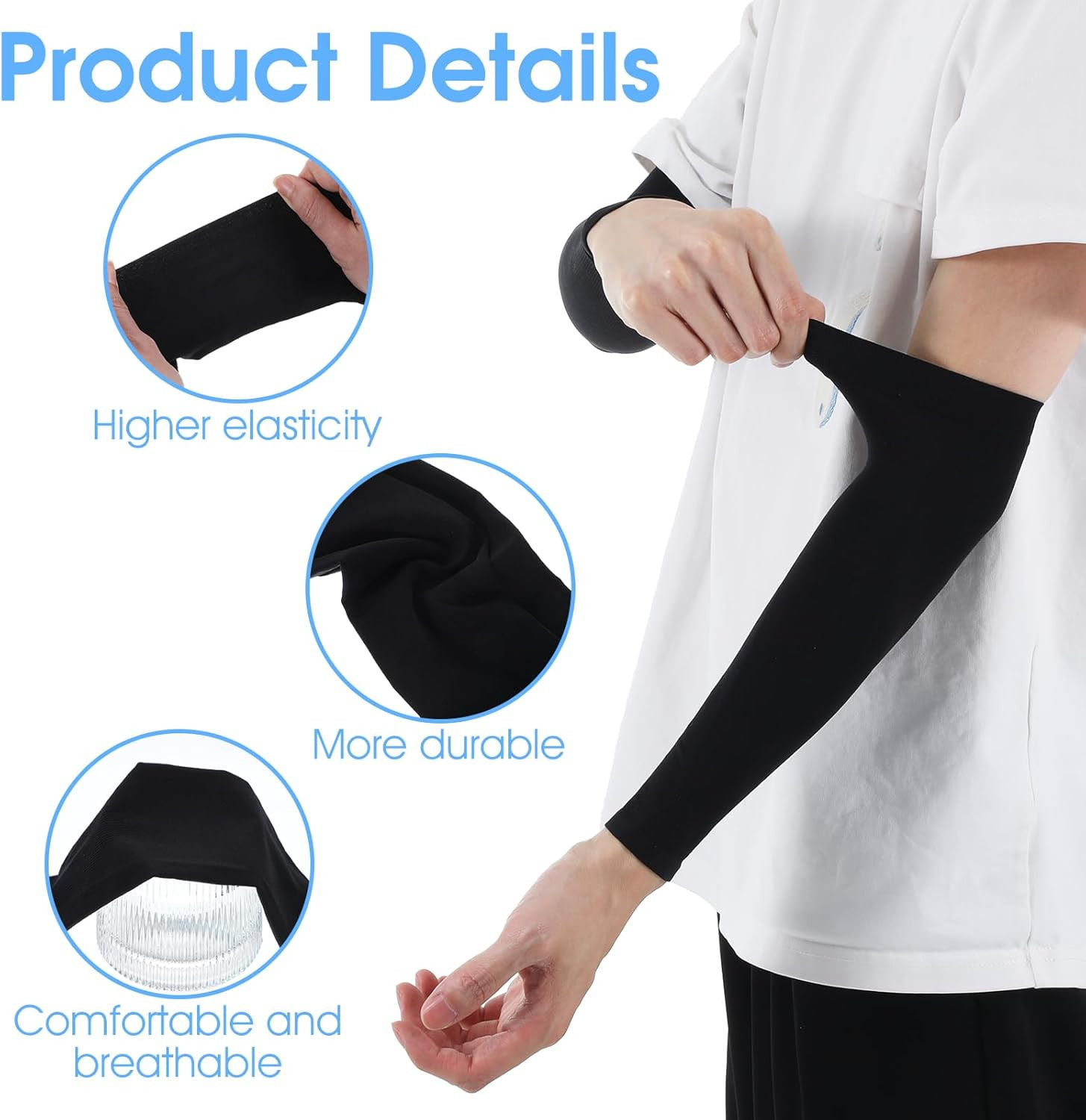 Basketball Arm Sleeve Youth 3 Pairs Youth Compression Sleeve Volleyball Baske...