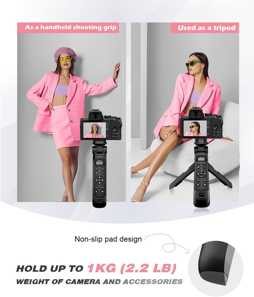 Aodelan Wireless Shooting Grip with OLED Screen Mini Tripod for Nikon Camera