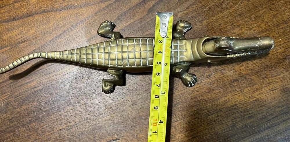 VintageBrass Crocodile Nutcracker 10.50 Inch Long