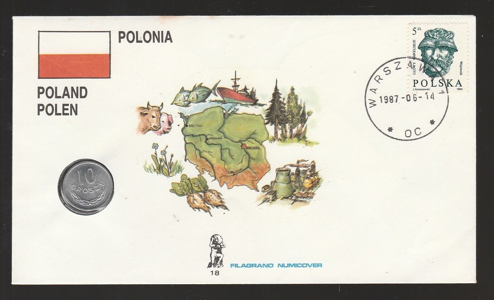 POLAND FDc envelope with coin FDC