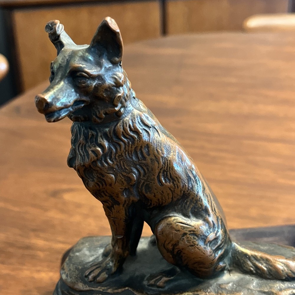 Bronze Cast German Shepherd Bookends by Armor Bronze, C.1930