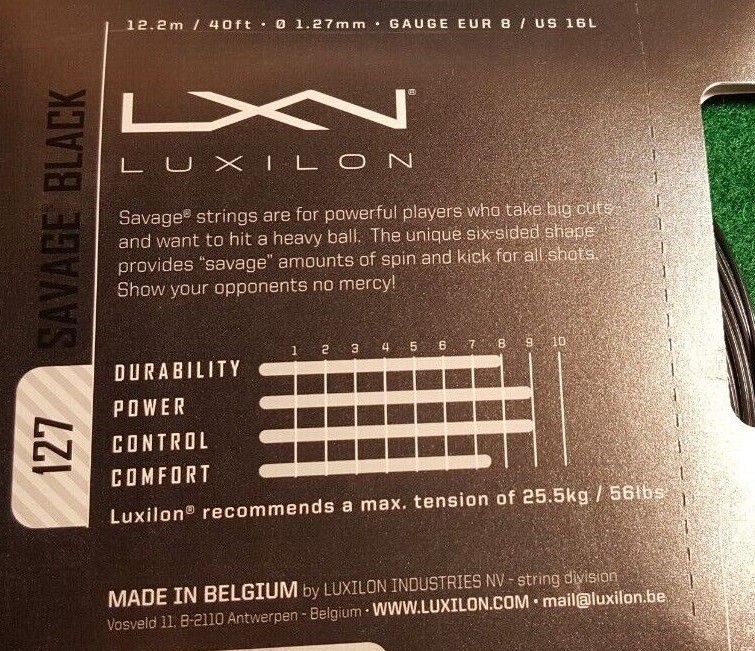 NEW LUXILON SAVAGE BLACK TENNIS STRING!!!