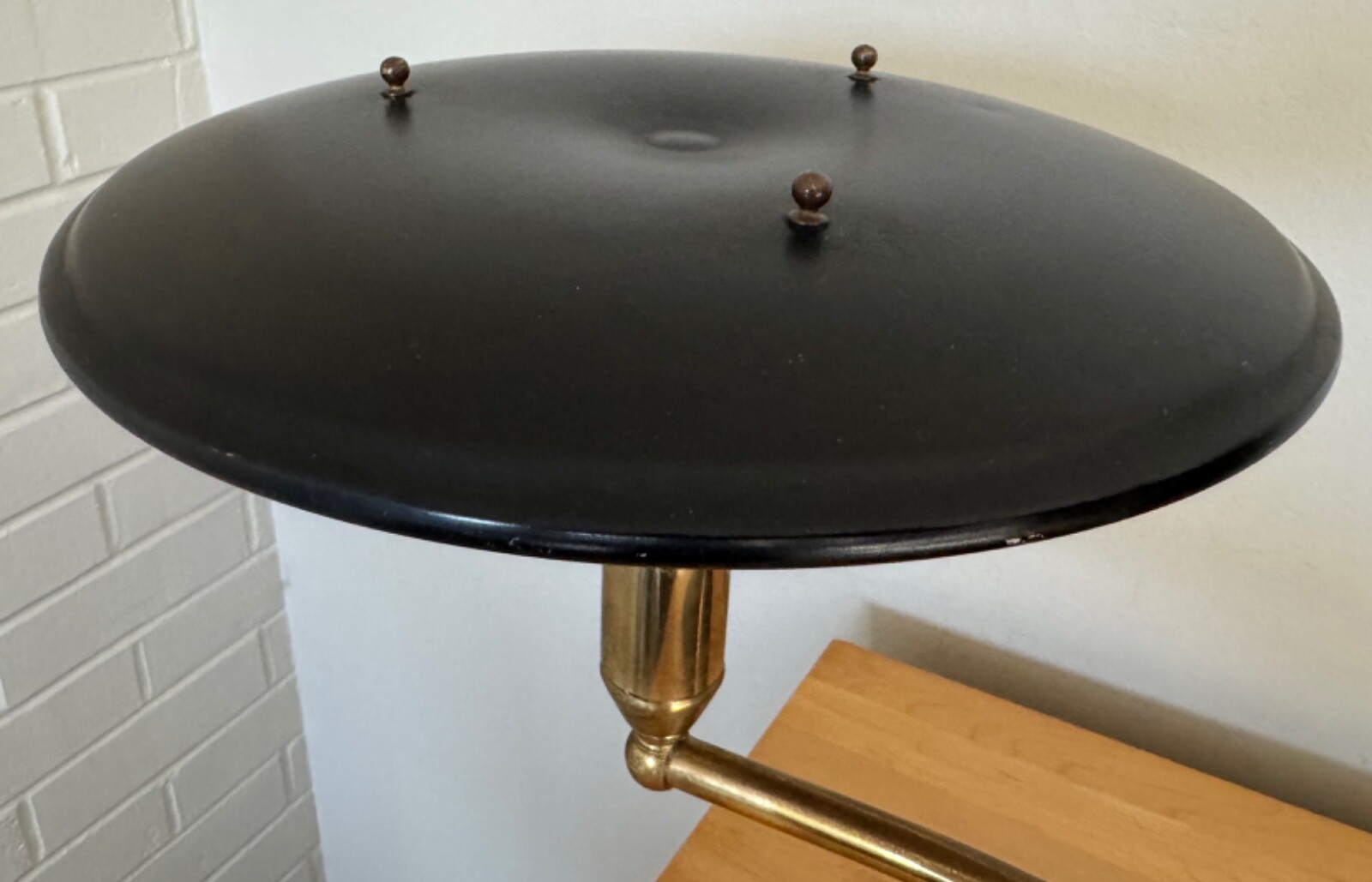 Vintage MCM Black Metal Wheeler Sight Light Cantilever Lamp Mid Century Modern