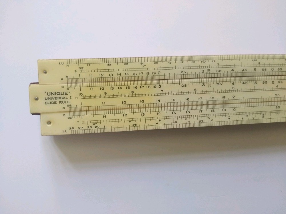 UNIQUE UNIVERSAL 1 Slide Rule 30cm With Box