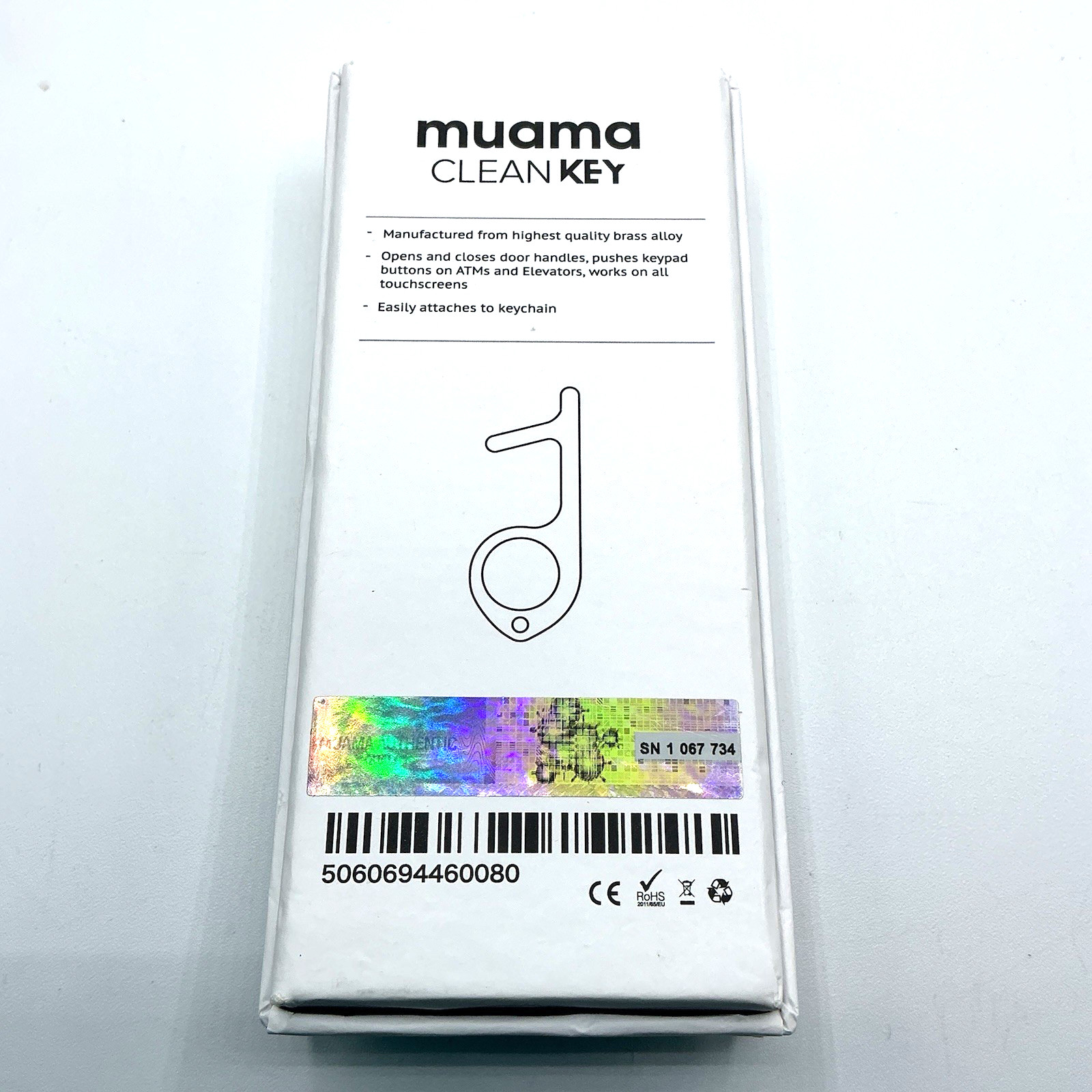 2 Muama Clean Key Open Close Door Handles Touchless Keypad ATM Keychain New