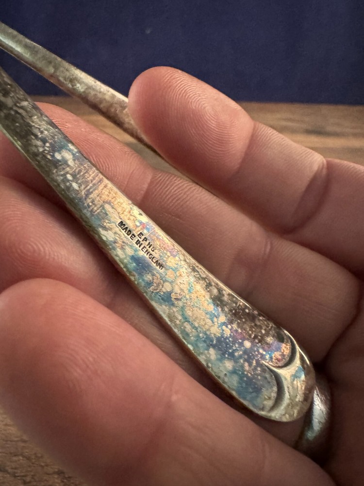 EPNS Silverplated Salad Server Set Plain Pattern Modern Design