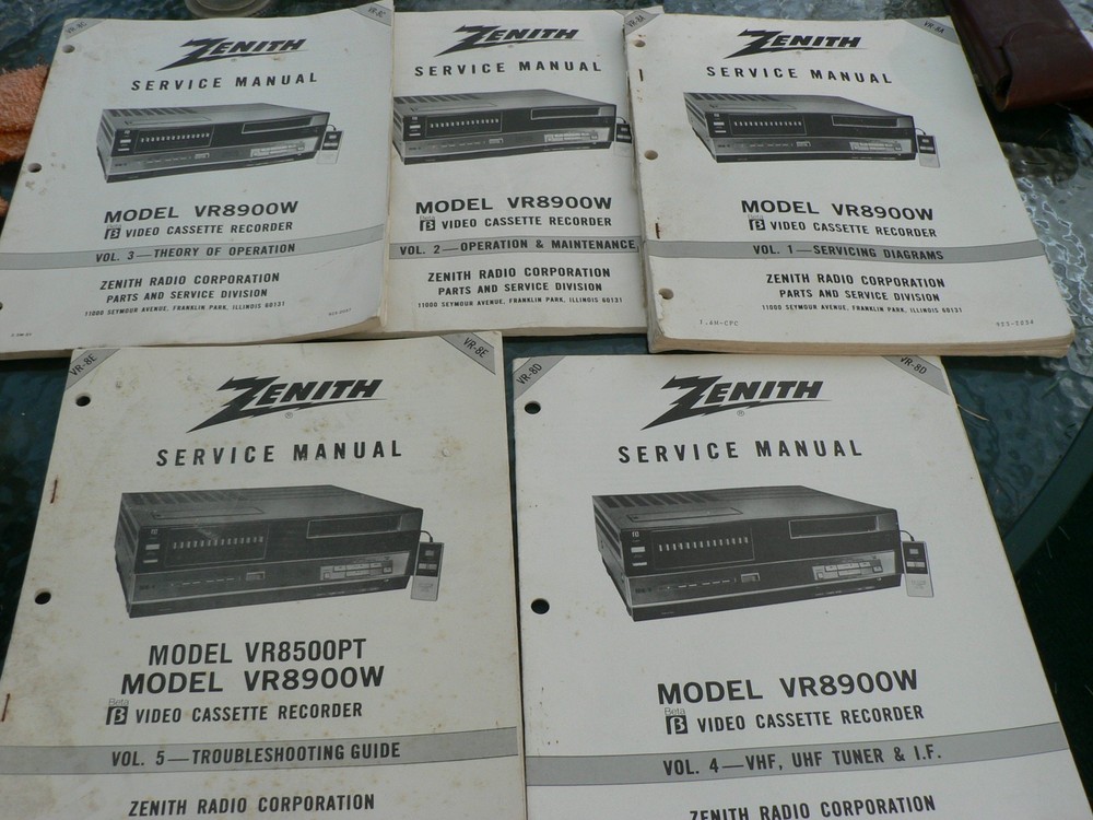 Zenith VR8900w Service Manual