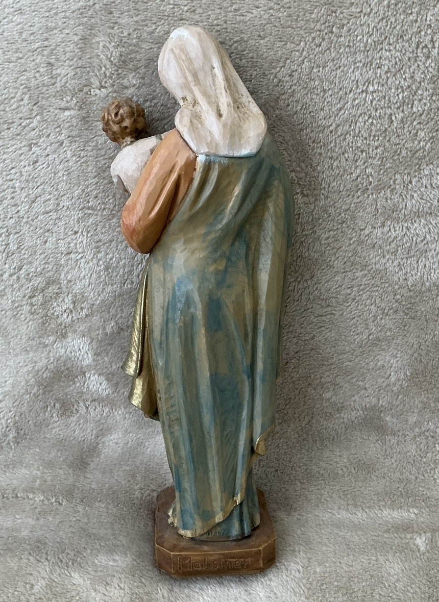 Vintage Malsiner Italy Madonna & Child Figurine Virgin Mary & Baby Jesus 9.5"