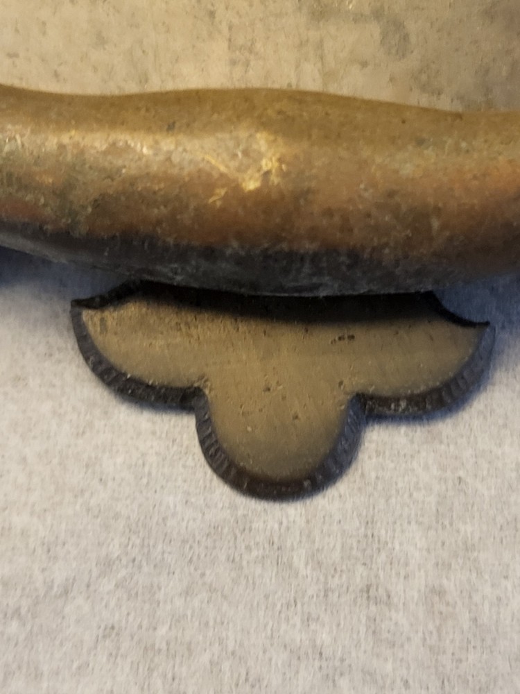 Flat Bat Drop Bail Pull Handle Solid Dark Aged Brass 2-1/2" Centers 10 Vintage