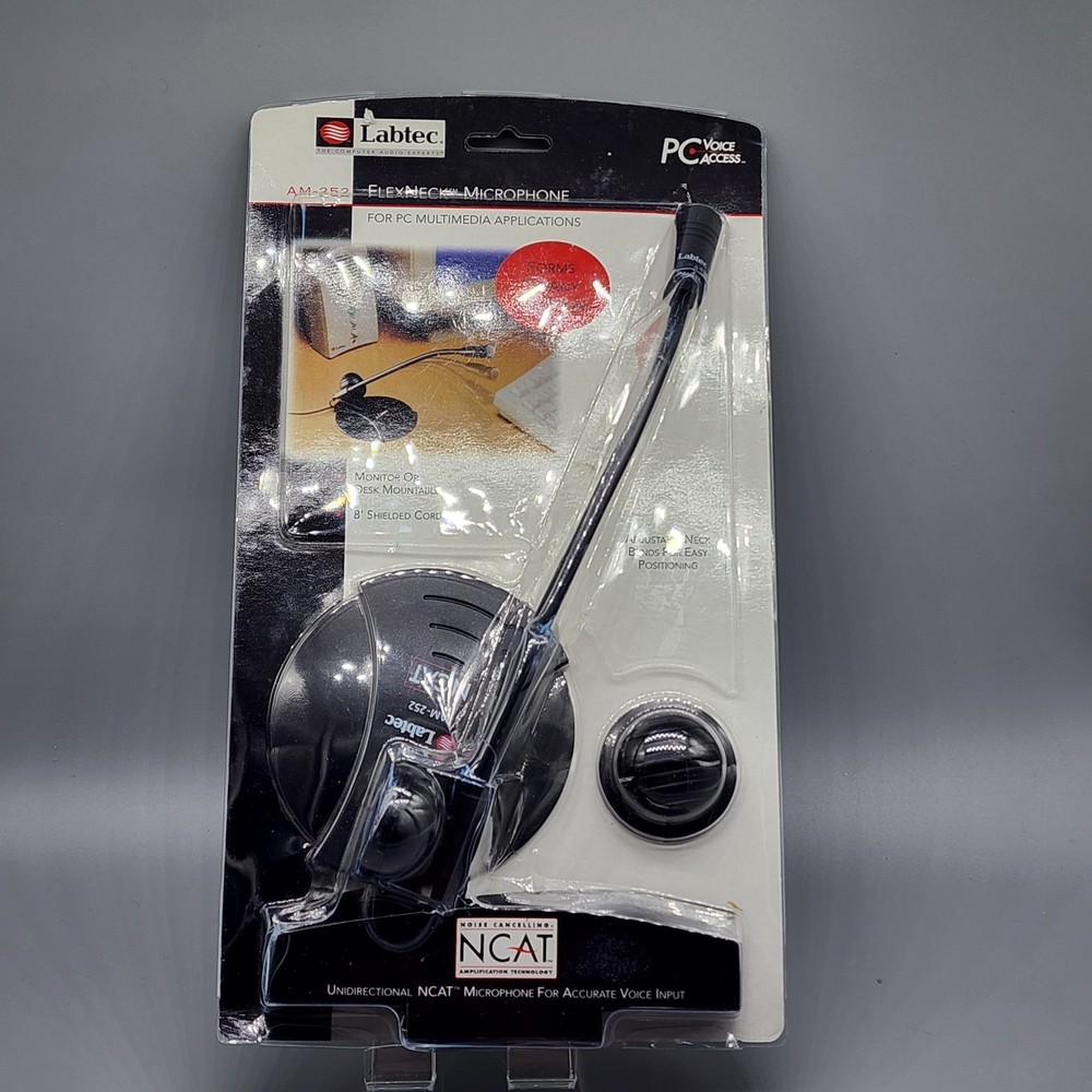 Labtec AM-252 Adjustable Flexneck Microphone For PC Multimedia Applications -NEW