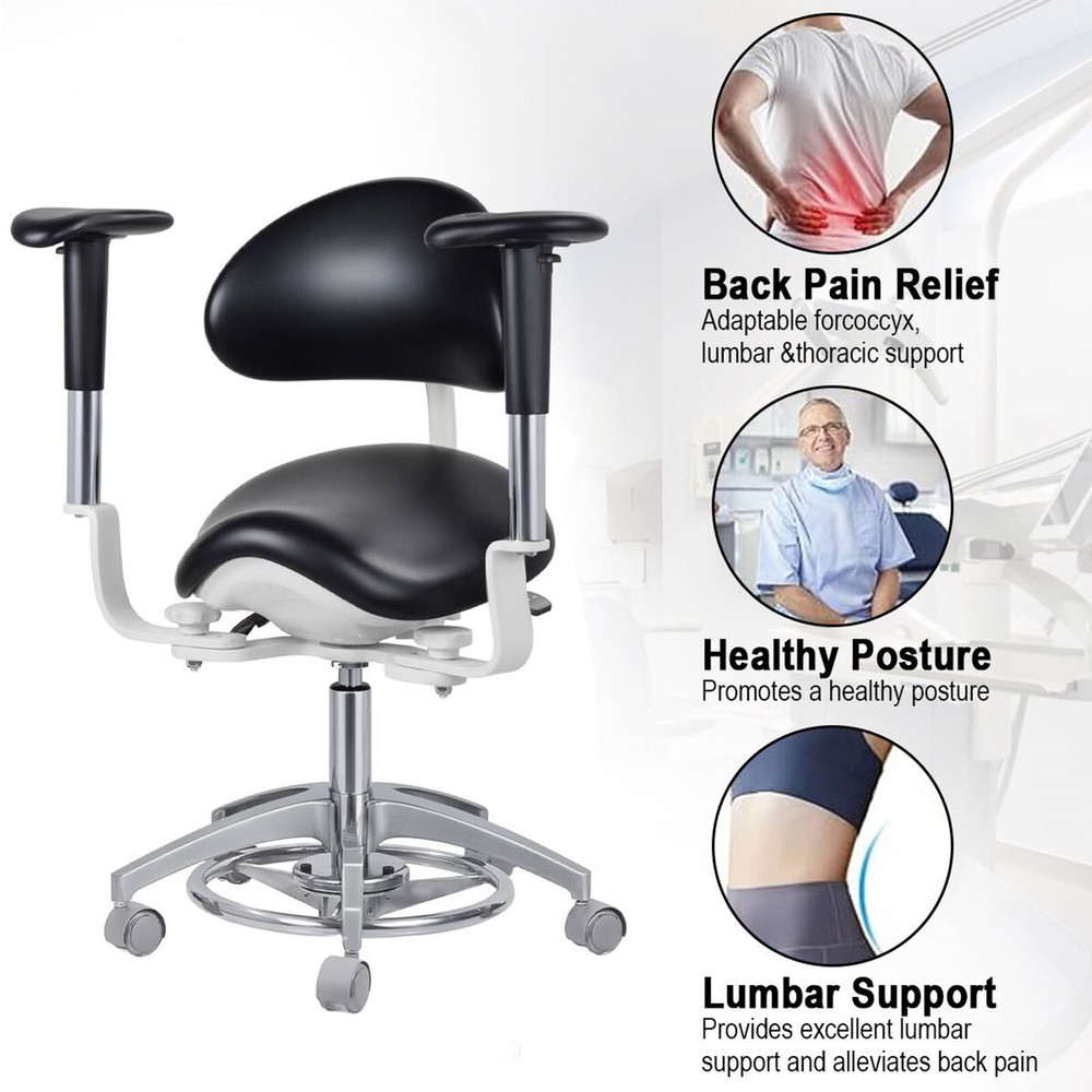 PU Leather Microscope Surgery Saddle Chair Adjustable Dynamic Seating Chair