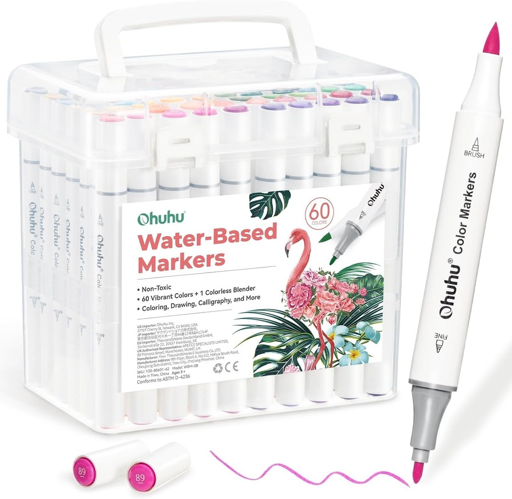 Non-Toxic Water-Based Coloring Markers Set