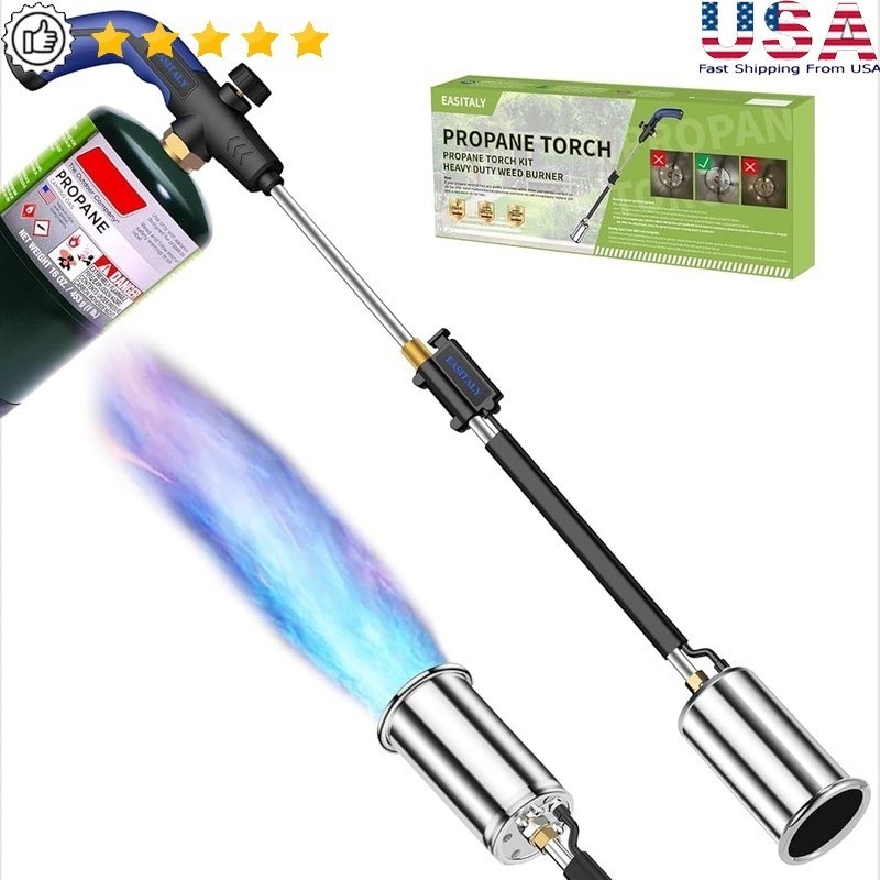 Powerful Propane Weed Torch Ergonomic Outdoor Burner Quick Ignition Control New