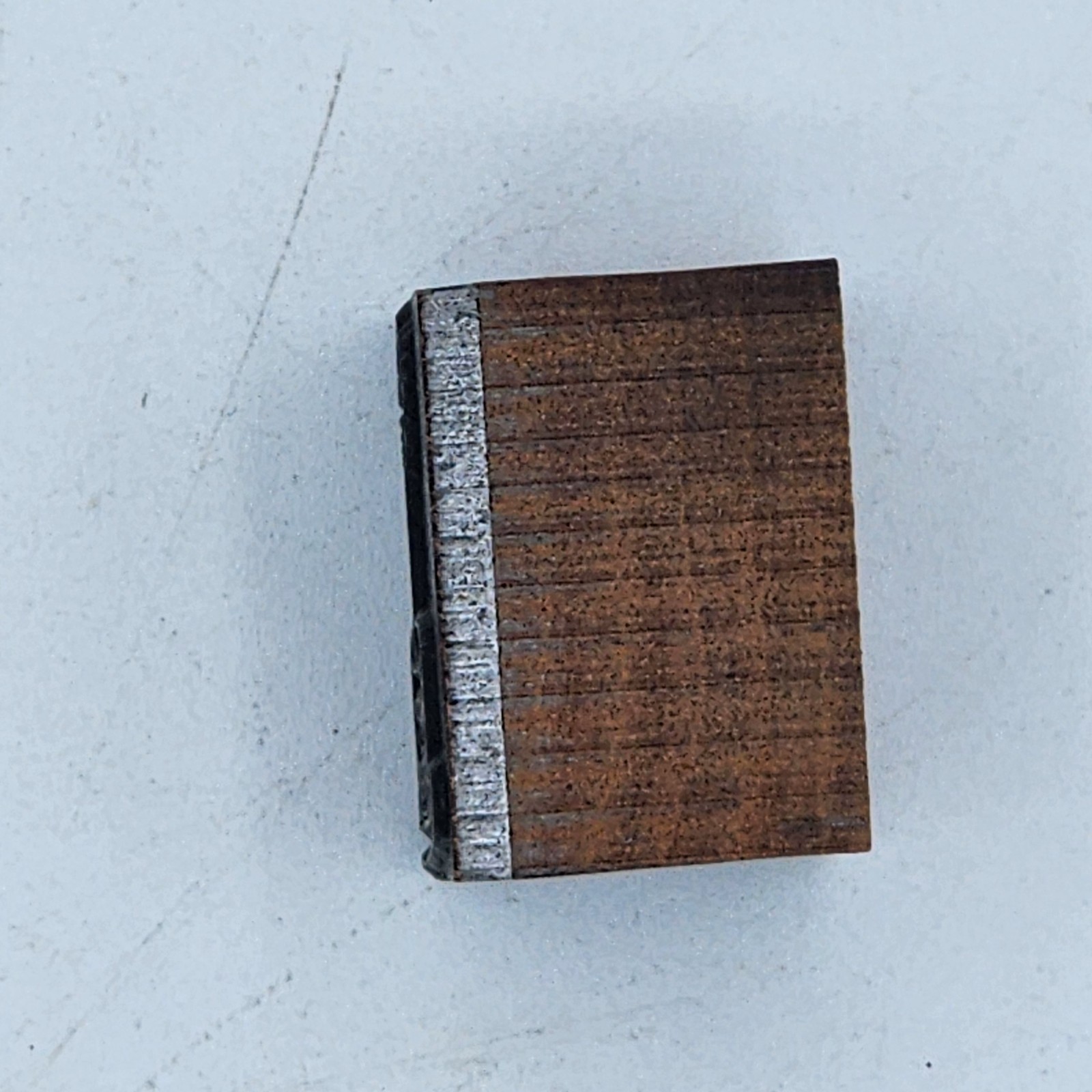 Vintage Letterpress Block "Happy Birthday" Cake and Candle