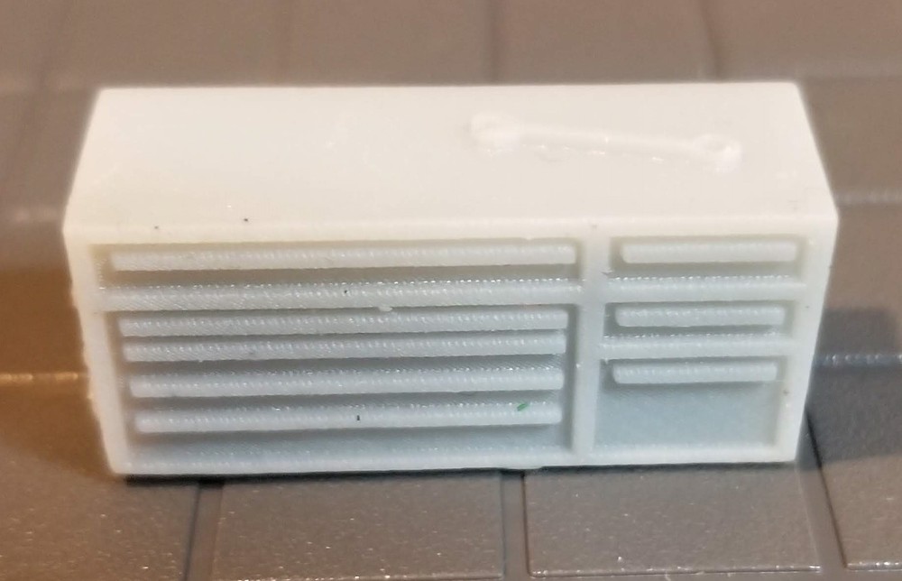 1/64 3D Printed Toolbox with Wrench on Top