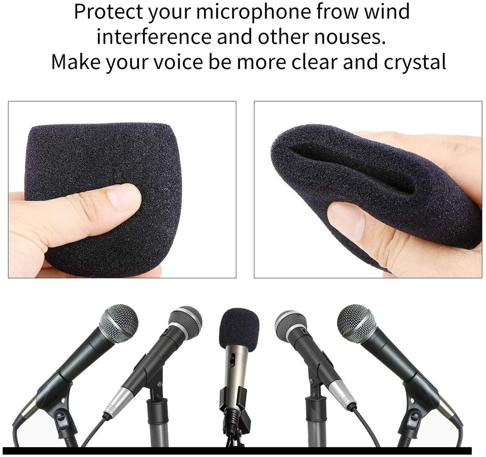 5 Pack Microphone Foam Windscreen for Shure SM58 Wireless Handheld Transmitters