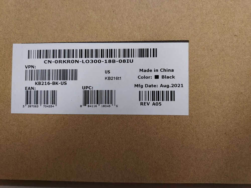 Dell KB216 Black Multimedia Standard Wired Keyboard With Box