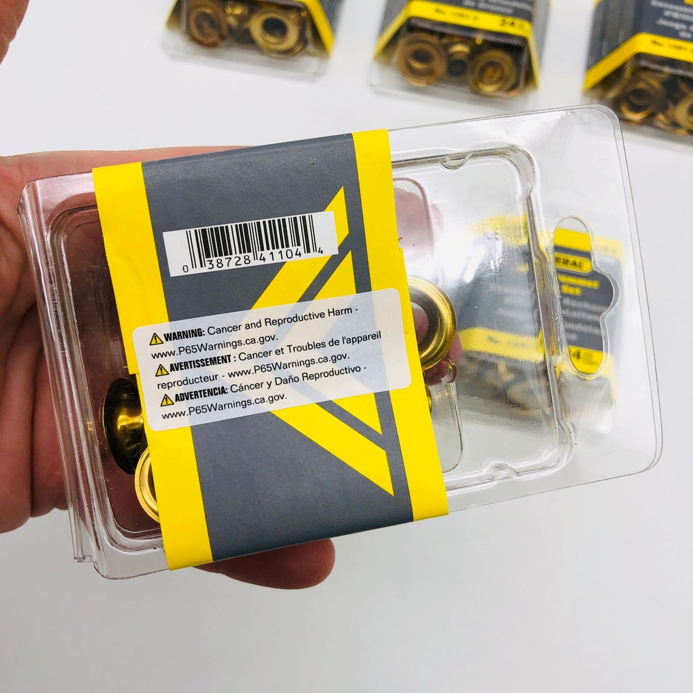 5x General Tools 1261-2 Grommet Refills Rustproof Solid Brass 3/8in (120 Sets)
