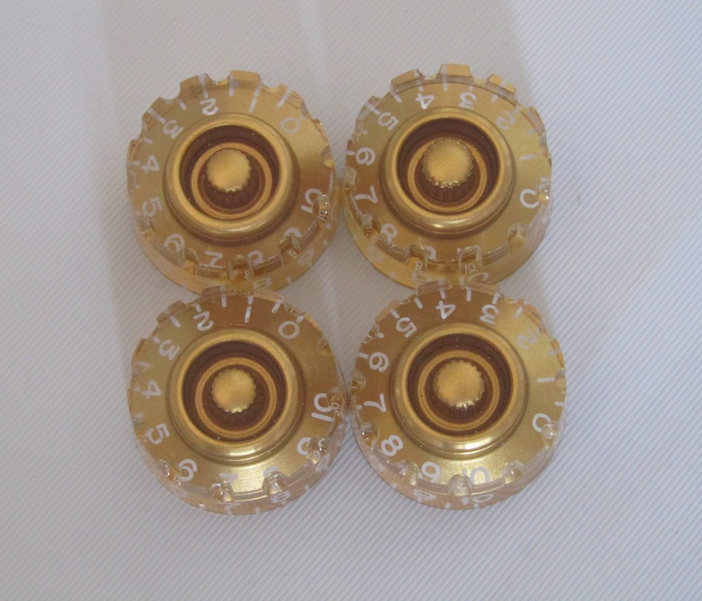 Set of 4 Gold Knurled Guitar Knobs Control Knobs Speed Knob for Les Paul