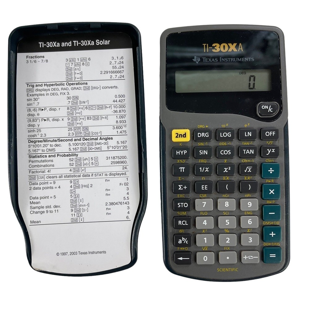 Texas Instruments TI-30XA Scientific Calculator- Working